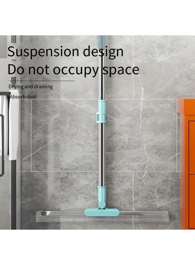 1pc Extendable Silicone Floor Scraper Broom With Squeegee For Multi Surface Cleaning - Image 1